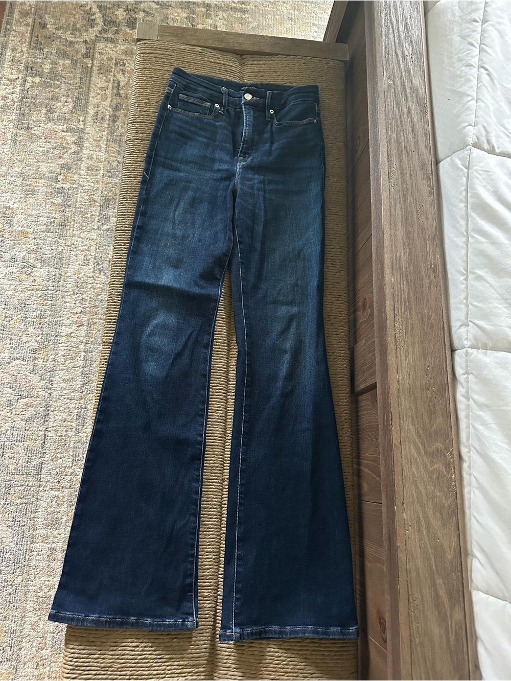 Good American Dark Blue Women's Flared Jeans